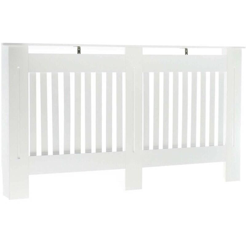 Toboli Cache-radiateur – Blanc – 152 x 19 x 82 cm – en MDF – Couverture protège-chauffage décorative, Tablette Étagère Console