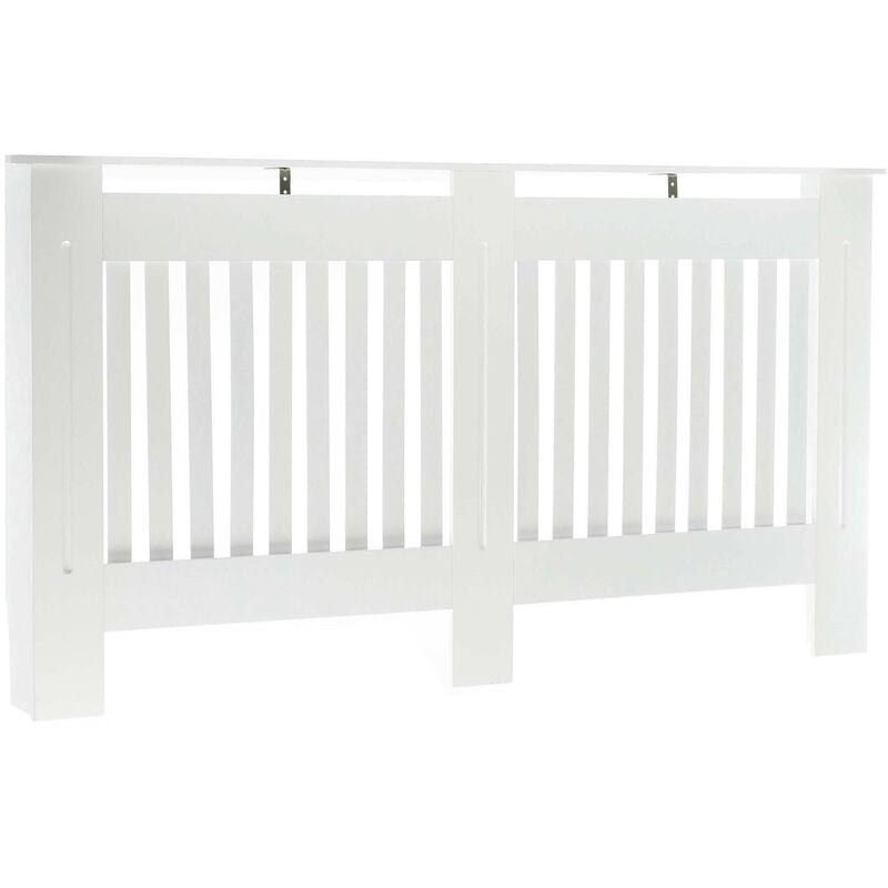 Cache-radiateur – Blanc – 172 x 19 x 82 cm – en mdf – Couverture protège-chauffage décorative, Tablette Étagère Console - Toboli