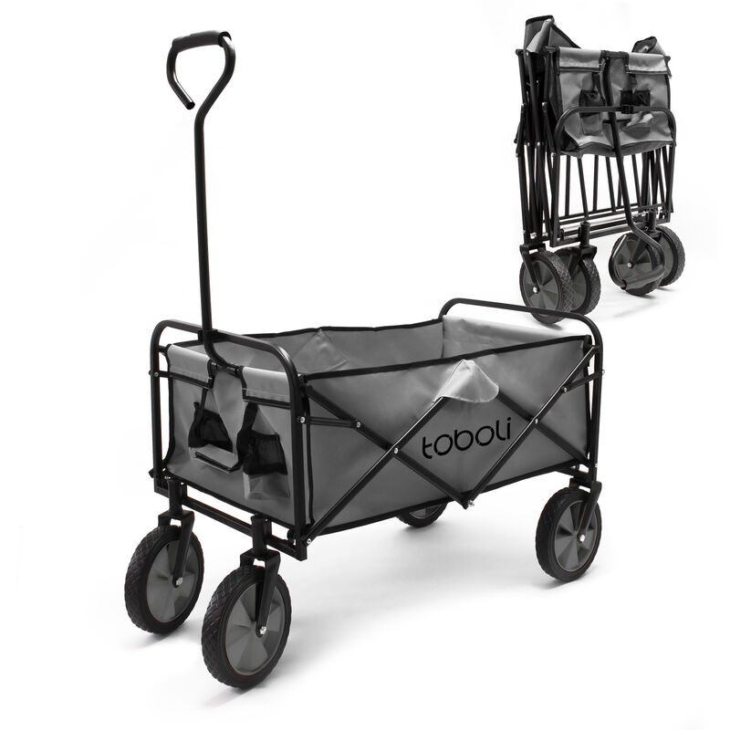 Carretto pieghevole per trasporto offroad grigio max 100 kg - grau - Toboli