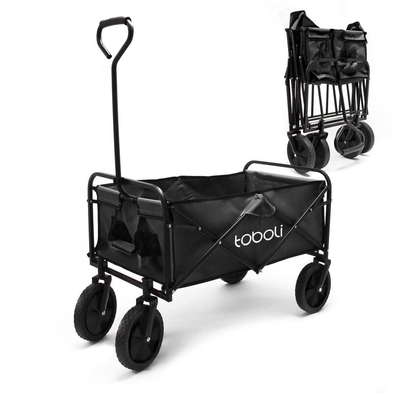 Carretto pieghevole per trasporto offroad nero max 100 kg - schwarz - Toboli