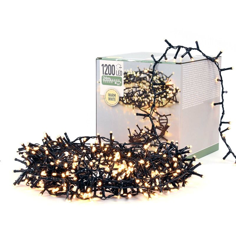 Catena di luci a grappolo 24m 1200 led bianco