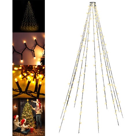 LED Weihnachtsbaum Spirale 192 LEDs mit Stern Spiralbaum Deko Metall  innen/außen