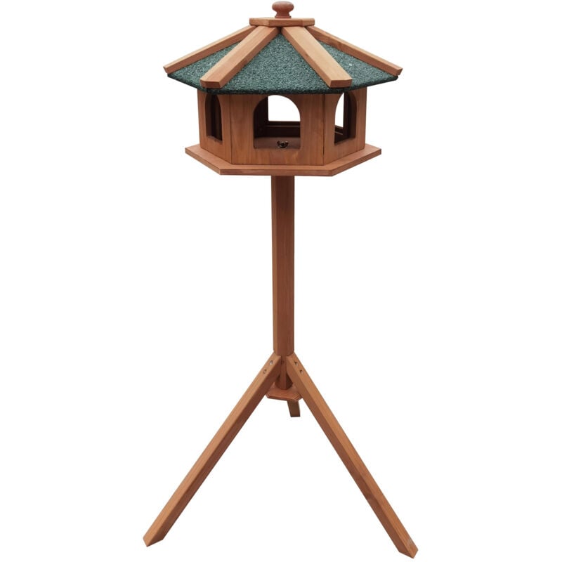 Mangeoire sur pied – 115 cm – en Bois de sapin – avec Fenêtres – Abri résistant Nichoir pour Oiseaux sauvages - Toboli