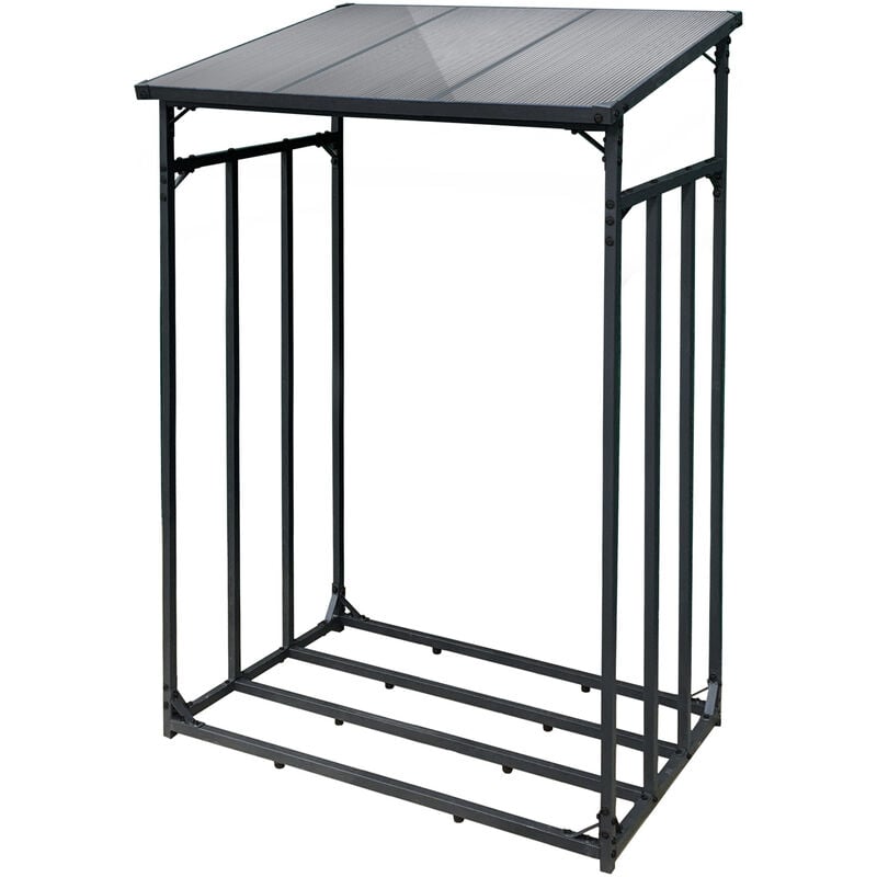 Toboli - Range-Bûches Extérieur 133 x 83 x 185 cm Métal Revêtement poudre Charge1500 kg Etagère pour Bois de Cheminée Résistance aux intempéries