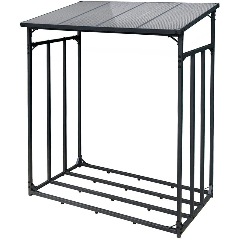 Toboli - Range-Bûches Extérieur 185 x 83 x 185 cm Métal Revêtement poudre Charge2000 kg Etagère pour Bois de Cheminée Résistance aux intempéries