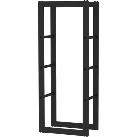 Toboli Soporte de leña 100x25x40cm exterior interior leñero metal con recubrimiento en polvo
