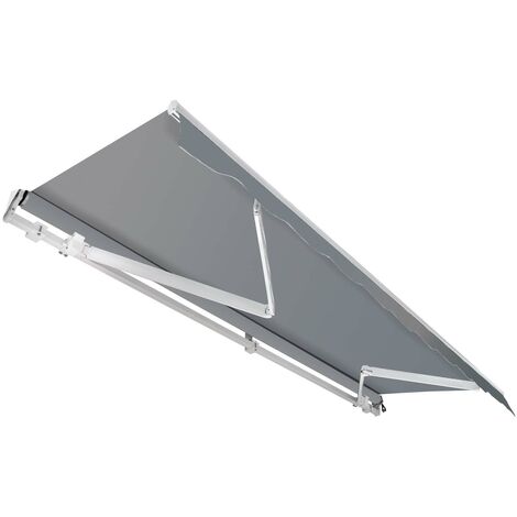 Toboli Tenda da sole con bracci a snodo e protezione UV 3,5x3 m Antracite Montaggio a parete Balcone