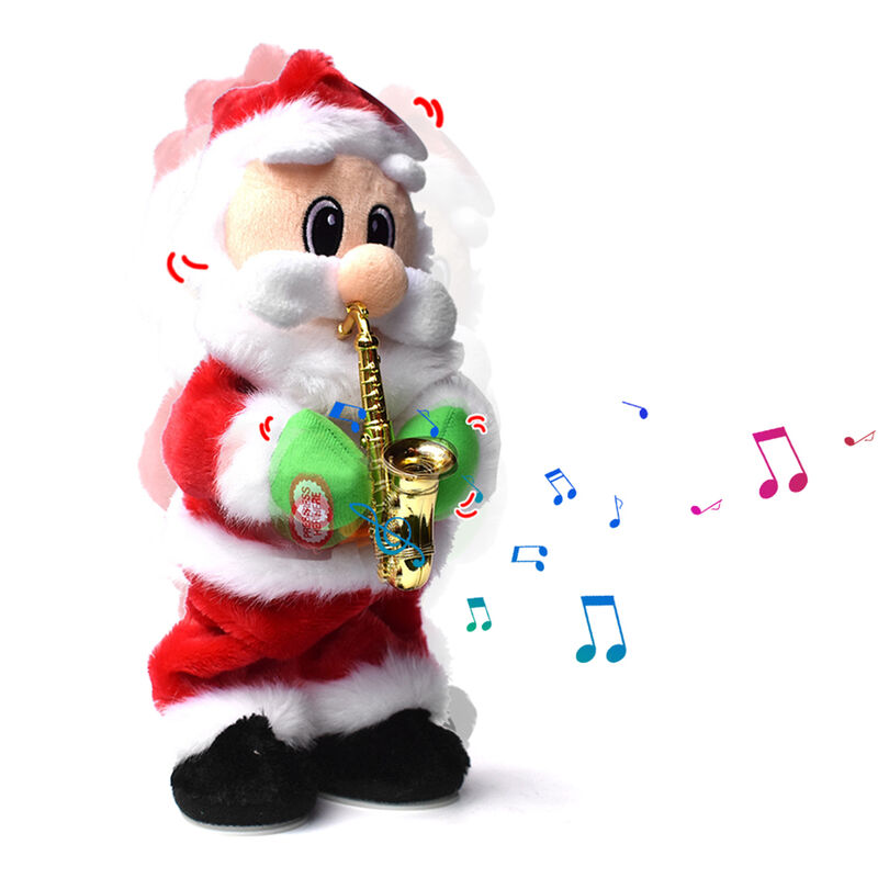 

Toca el saxofon Papa Noel Saxofon que sopla Papa Noel Munecas electricas a pilas Navidad con tematica navidena Juguetes de Papa Noel, Tipo 2