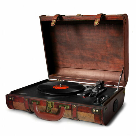 Tocadiscos Maleta 33/45/78 Rpm C/altavoces Y Asa Entrada Auricular. Estereo Parada Autom - FABRILAMP