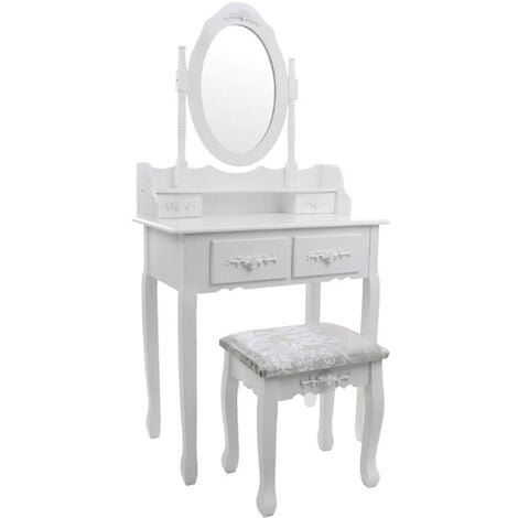 Maison Exclusive Tocador con espejo blanco 96x39x142 cm