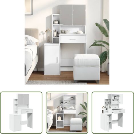 Tocador blanco -  Tocador con mueble blanco 80x35x132 cm