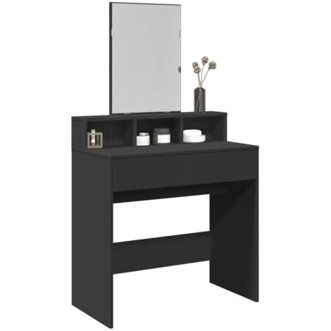 Tocador con espejo negro 80x41x144,5 cm