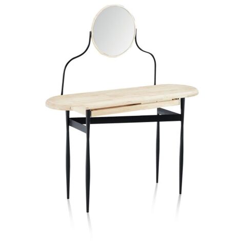 Tocador con espejo Padma Negro - Roble 40cm (ancho) x (alto)