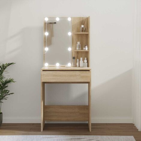 Tocador con LED color roble  60x40x140 cm