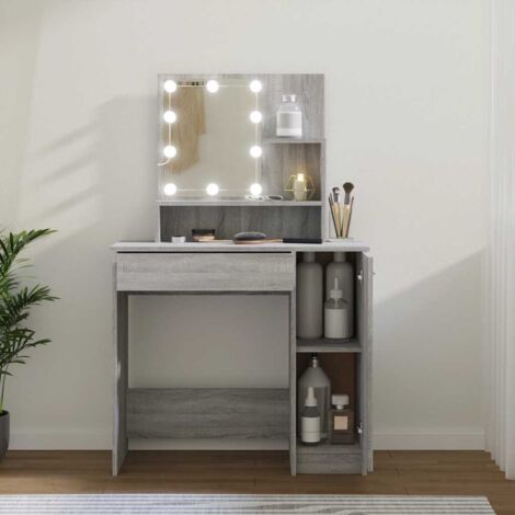 Tocador con LED gris  86,5x35x136 cm