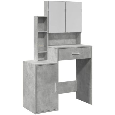Tocador con mueble gris hormigón 80x35x132 cm vidaXL