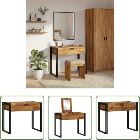 Tocador de dormitorio -  Mesas de tocador de dormitorio Marrón Madera maciza de Acacia