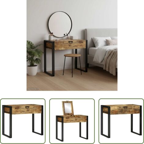 Tocador de dormitorio -  Mesas de tocador de dormitorio Marrón Madera maciza de Mango