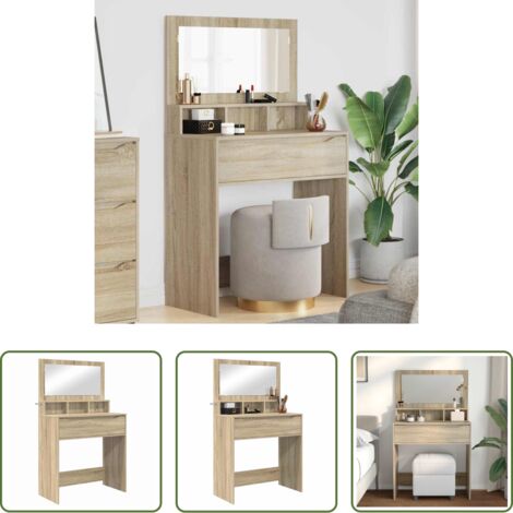 Tocador de dormitorio -  Mesas de tocador de dormitorio Roble Sonoma 80 x 39,6 x 135 cm