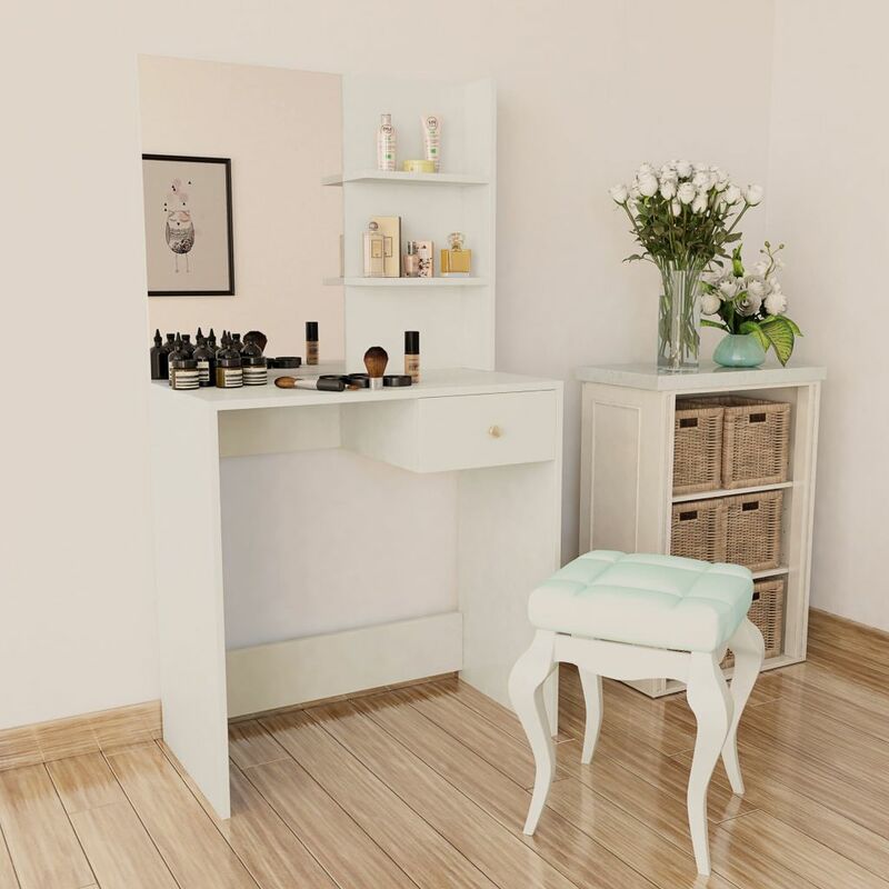 

Tocador de madera aglomerada 75x40x141 cm blanco