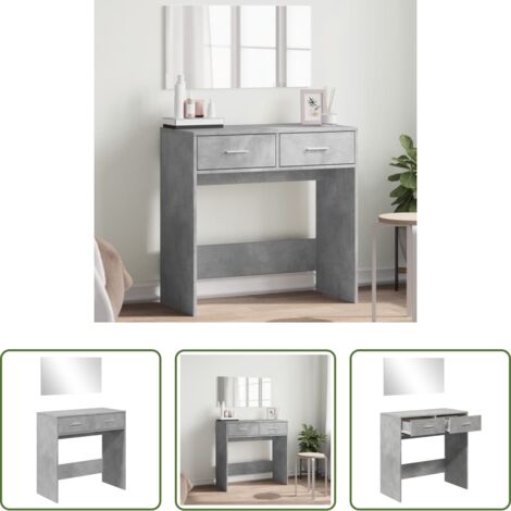 Tocador de madera -  Tocador con espejo color gris hormigón 80x39x80 cm