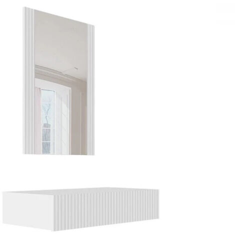 Tocador Levmari 111, Blanco, Espejo, 97x80x42cm
