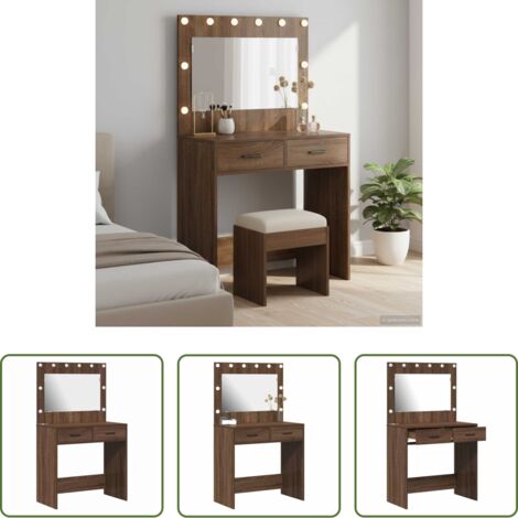 Tocador moderno -  Mesa Tocador con cajón Roble Marrón 78,5 x 41 x 135 cm