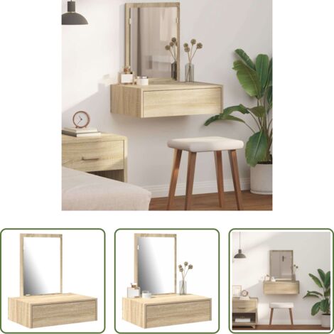 Tocador moderno -  Mesa Tocador Marrón 60 x 40 x 70 cm Madera de ingeniería