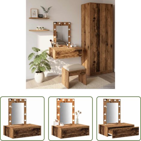 Tocador moderno -  Mesa Tocador Marrón 60 x 40 x 70 cm Madera de ingeniería