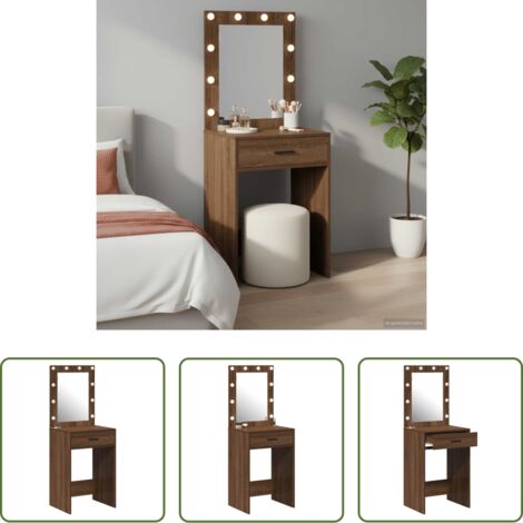 Tocador moderno -  Mesa Tocador Roble Marrón 50 x 41 x 135 cm Madera de ingeniería