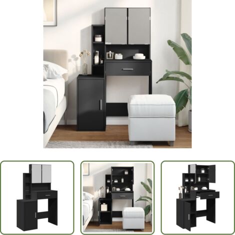 Tocador negro -  Tocador con mueble negro 80x35x132 cm
