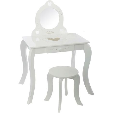 Tocador y taburete infantil blanco - Atmosphera créateur d'intérieur