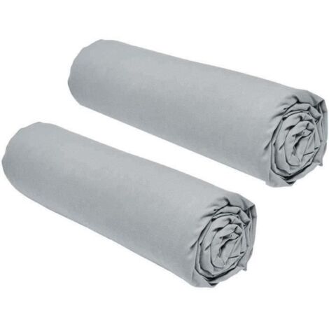 Today Essential Lot de 2 Draps Housses Gris Acier 90x190 cm