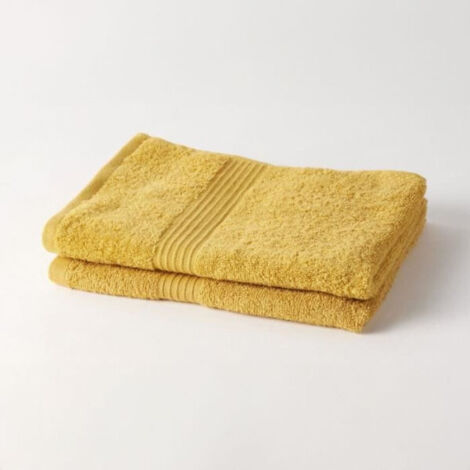TODAY Essential - Lot de 2 essuie-mains 50x90 cm 100% Coton couleur ocre