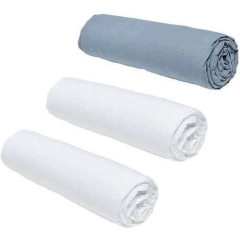 Today Essential Lot de 3 Draps Housses Blanc 160 x 200 cm