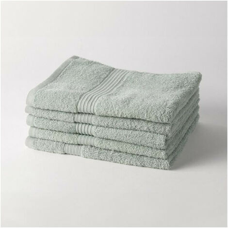 TODAY Essential - Lot de 5 draps de bain 70x130 cm 100% coton couleur céladon
