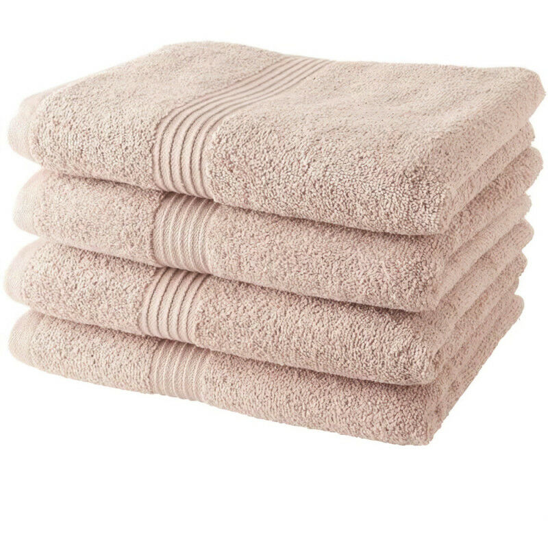 lot de 4 serviettes de bain 100% coton - 50x100 cm - rose des sables - today