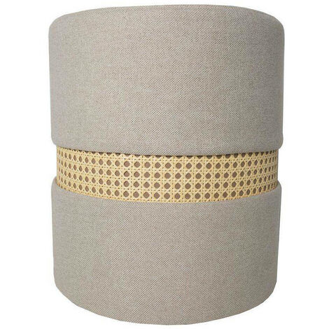 Today Palma tabouret tissu effet lin 35x40 cm