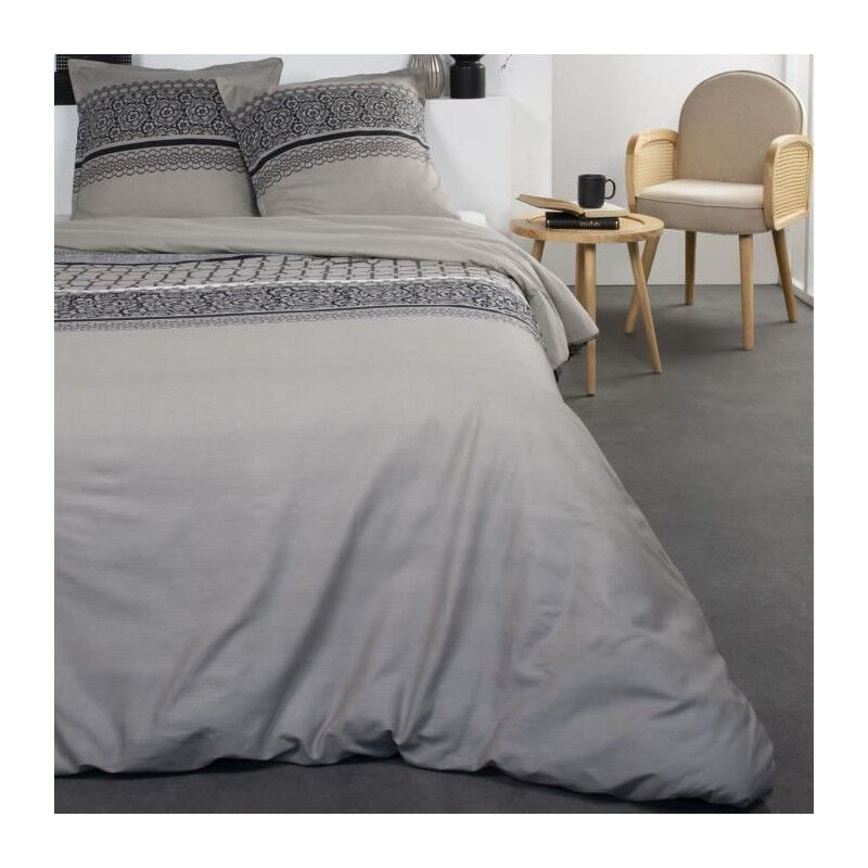 Les Tendances - today Parure de lit Coton 2 personnes - 220x240 cm - Imprime Rose Rosalie