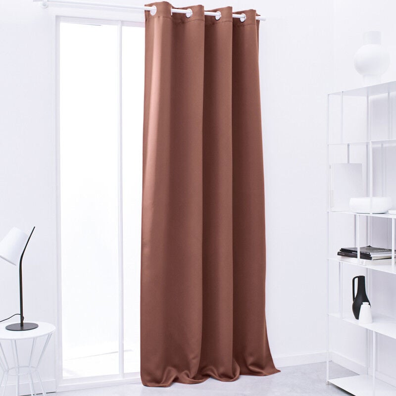 Les Tendances - Rideau occultant à 8 oeillets 'Essential' - Terracotta - 140 x 240 cm - Livraison gratuite