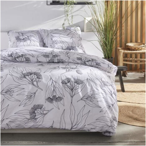 Today Sunshine parure de lit 2 personnes motif floral coton