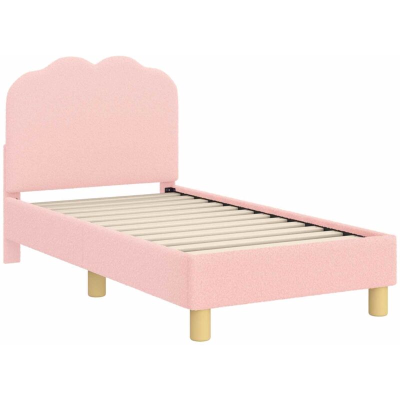 Toddler Bed Frame With Headboard Pink 70 X 140 Cm Sheep Fabric Vidaxl