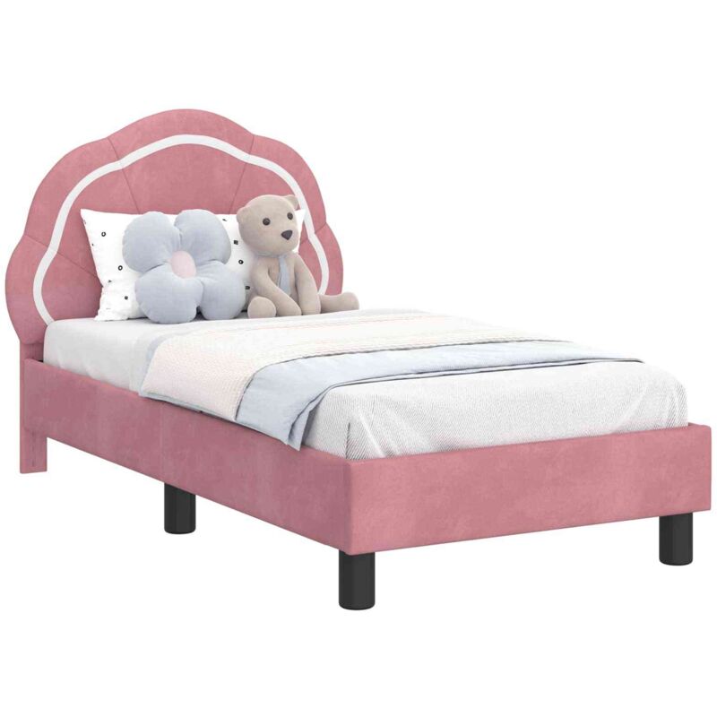 Toddler Bed Frame With Headboard Pink 70 X 140 Cm Velvet Vidaxl
