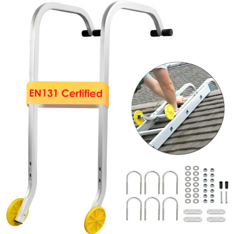 Todeco – Adaptateur de toit pour échelle – Crochets de faîtage 0,93 m – Charge maximale 150 kg – Acier et aluminium résistant à la rouille - EN131