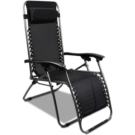 Todeco – Transat inclinable en textilène – Charge max 100 kg – Dimensions 165 x 112 x 65 cm – Structure acier – Coussin amovible inclus