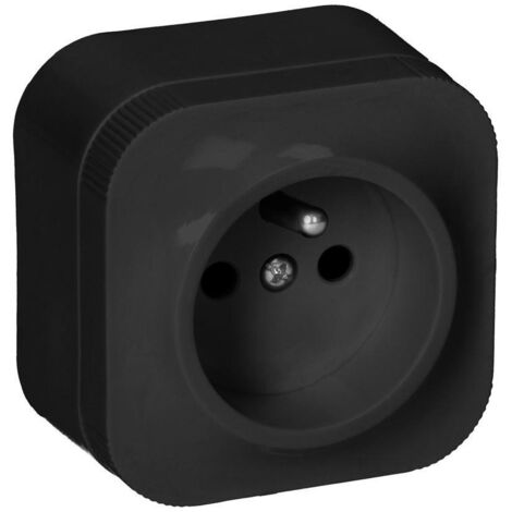 ToDo 2P+Z Einzel-Aufputzsteckdose IP20 schwarz