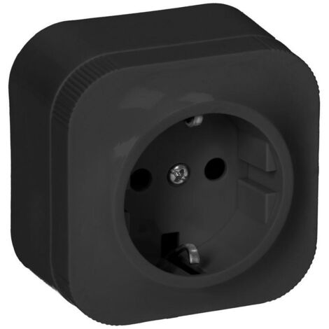 ToDo 2P+Z Einzel-Aufputzsteckdose Schuko IP20 schwarz