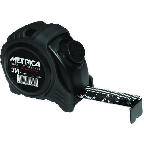 Todo Negro METRICA cinta métrica autoblocante 19mm x 3m - 38143D