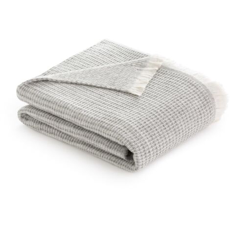 Todocama - Coperta in cotone extra morbida con motivo GOFRE, copriletto multiuso quattro stagioni per divano, letto, federa decorativa e coperta in pile, (grigio scuro, 120 x 180 cm).