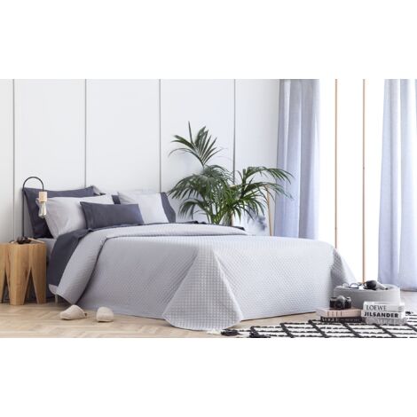 Todocama - Copriletto trapuntato sottile con motivo a rombo, per primavera, estate, autunno e inverno, 100% microfibra extra morbido, Copriletto multiuso, Letto 80/90 - 180x260cm, Grigio Chiaro